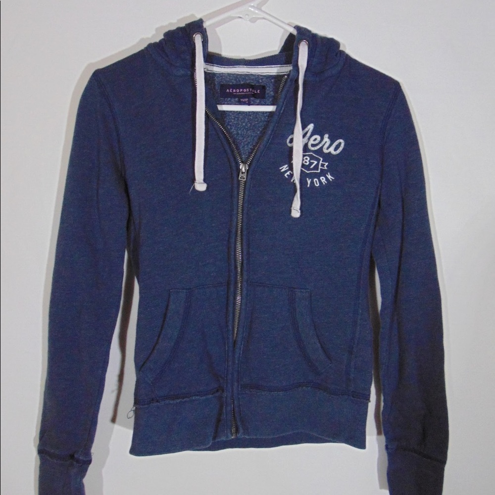 Navy Blue Aeropostale Zip Up Hoodie